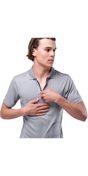 2025 Zhik Mens UVActive Short Sleeve Zip Polo ATP-0085-M-GRY - Grey